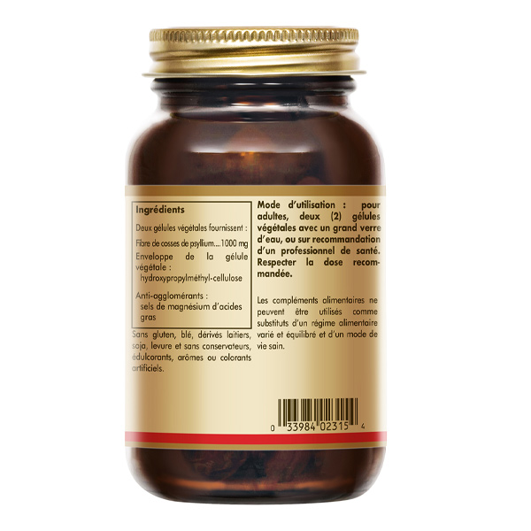 Solgar Fibres de cosses de Psyllium 500 mg gélules