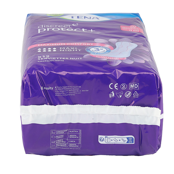 Tena Discreet Night Serviettes de nuit Maxi 8 gouttes