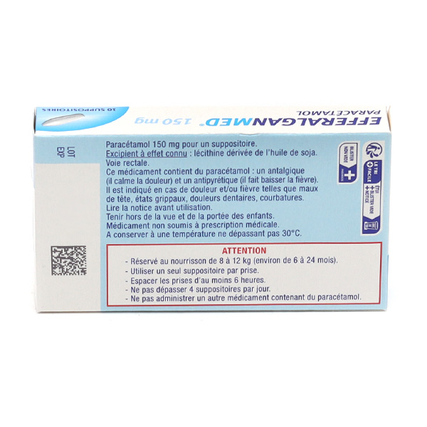 EfferalganMed 150 mg suppositoire