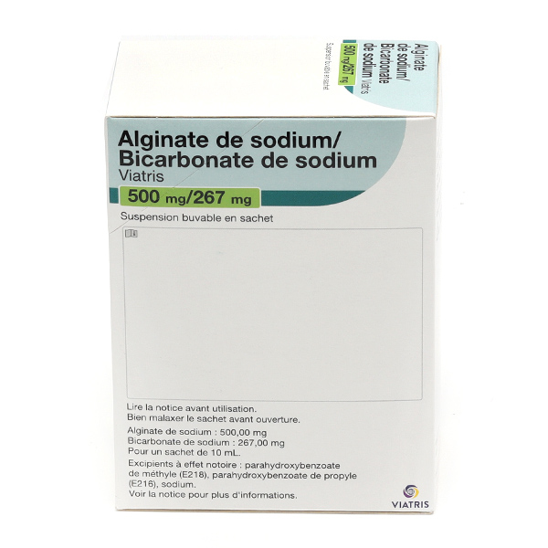 Alginate de sodium Bicarbonate de sodium sachet