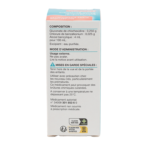 Chlorhexidine Benzalkonium Alcool benzylique