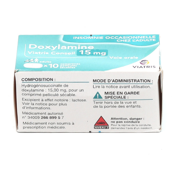 Doxylamine 15 mg comprimés sécables