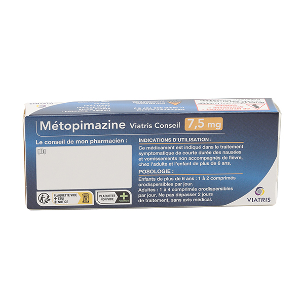 Métopimazine 7,5 mg comprimé orodispersible