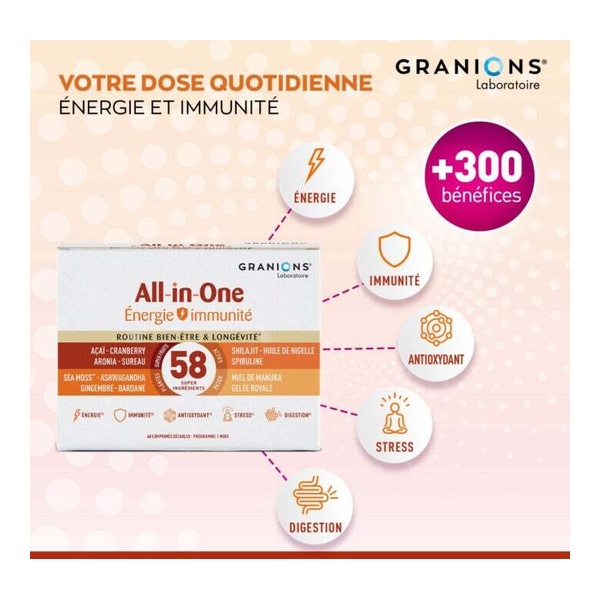 Granions All In One Energie Immunité comprimés