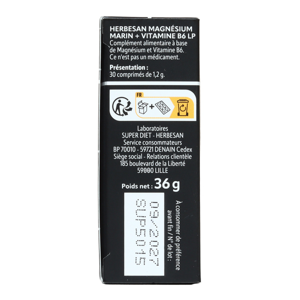 Herbesan Magnésium marin et vitamine B6 comprimés