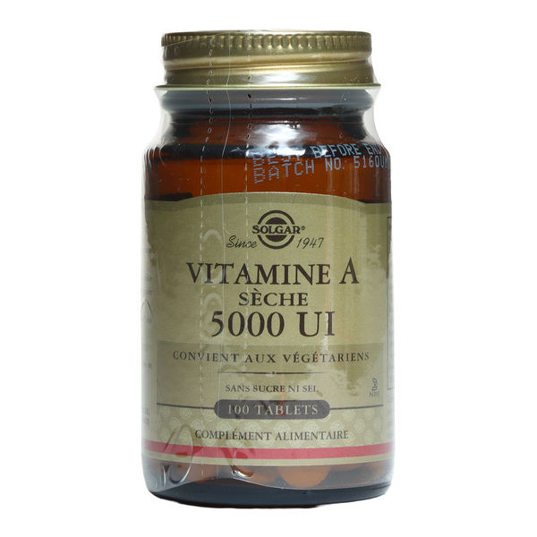 Solgar vitamine A sèche 5000 UI comprimés