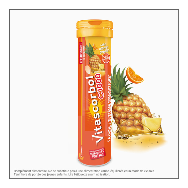 Vitascorbol C1000 vitamine C comprimés effervescents