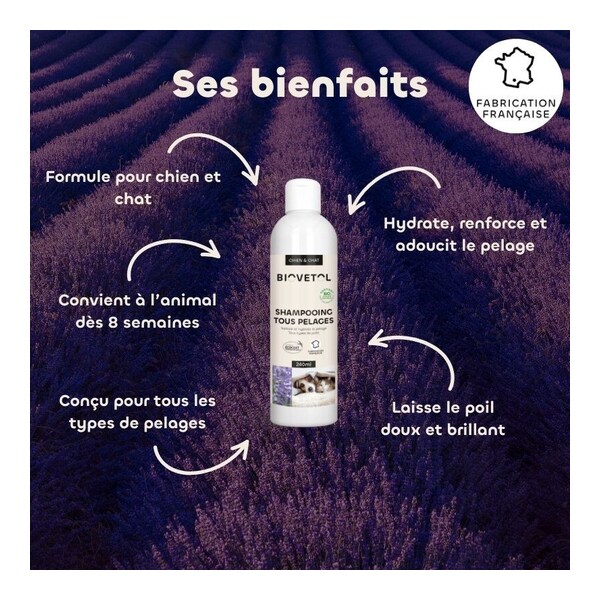 Shampooing tous pelages Chien Chat Biovetol