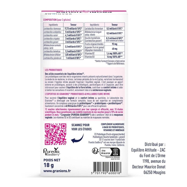 Granions Probiotiques Flore intime gélules