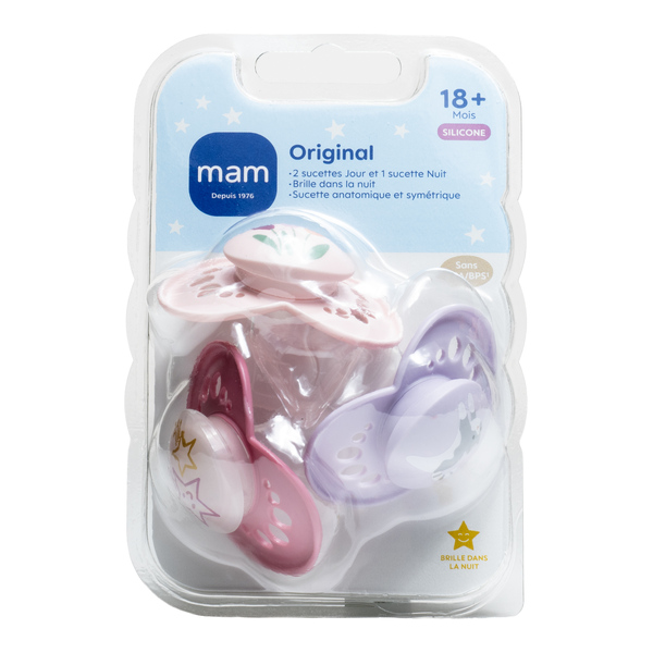 MAM Original trio sucettes symétriques silicone +18 mois
