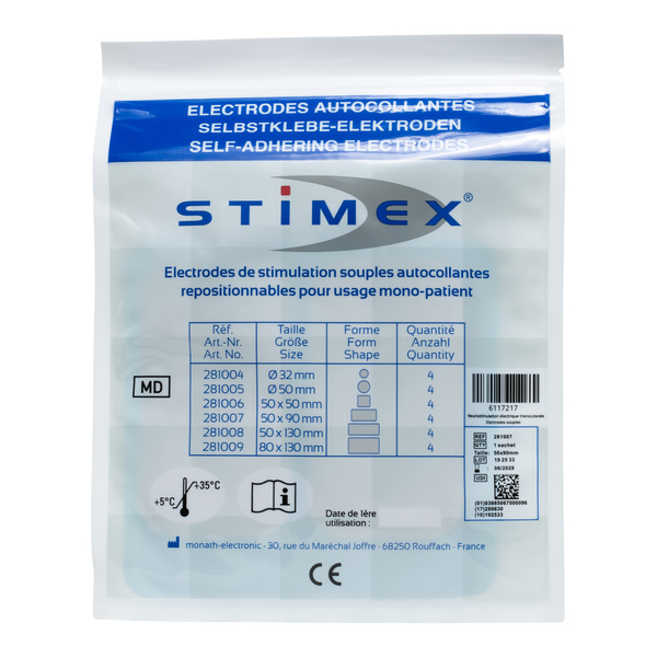Electrodes de stimulation autocollantes Stimex