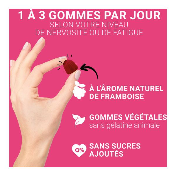 Mag 2 Nervosité Fatigue gummies Framboise