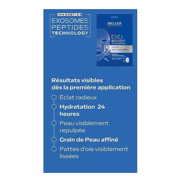 Weleda Exo Boost Masque tissu Collagene Gentiane bleue et Edelweiss