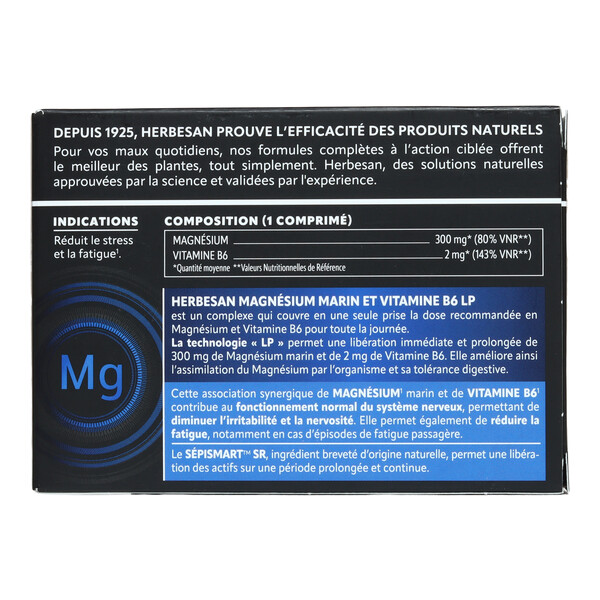 Herbesan Magnésium marin et vitamine B6 comprimés