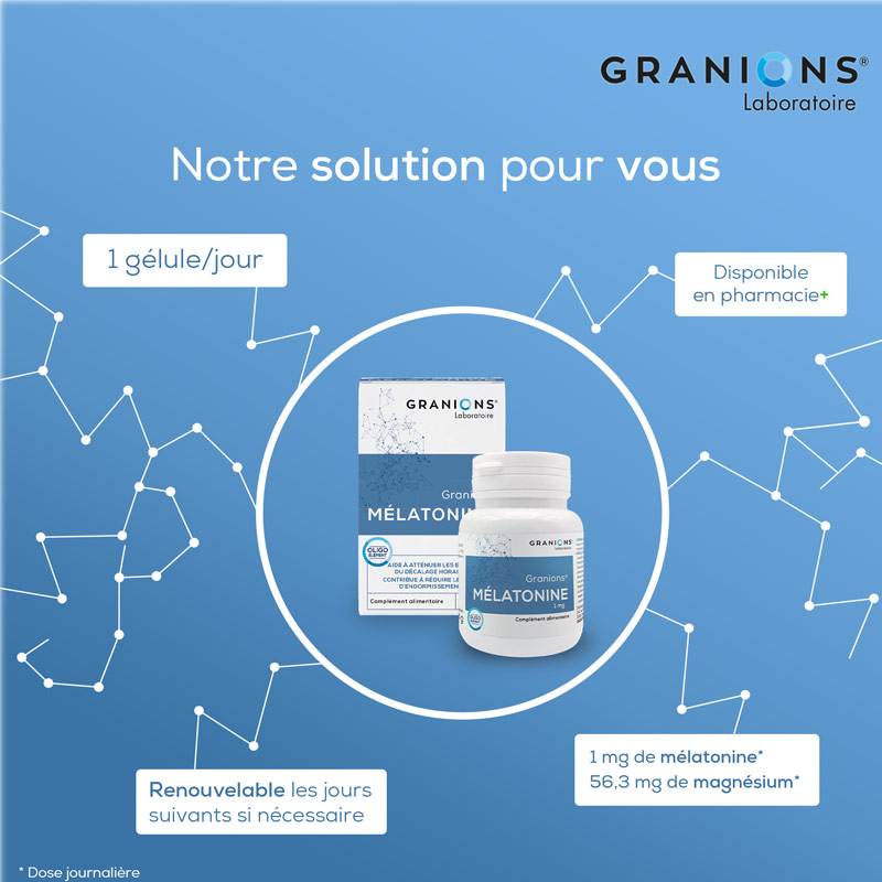 Granions mélatonine 1 mg gélules