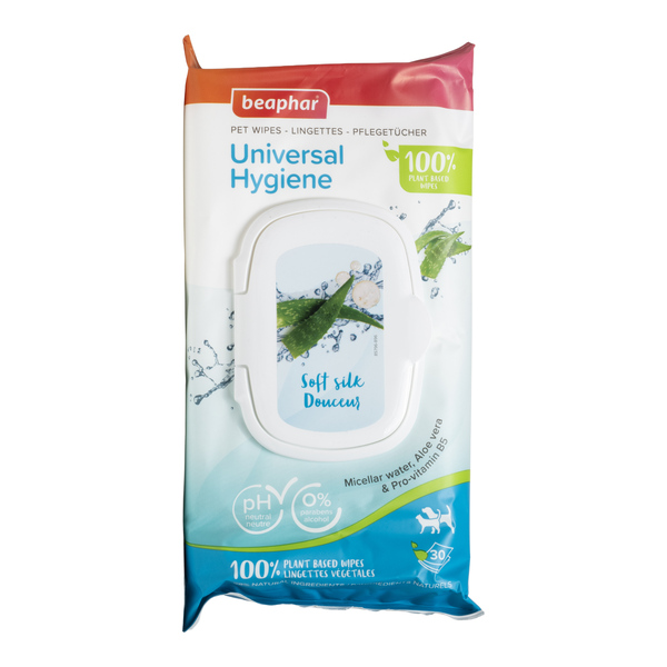 Beaphar lingettes nettoyantes universelles pour chien et chat