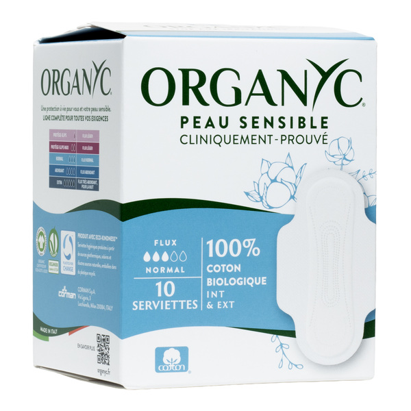 Organyc Coton bio serviettes hygiéniques flux normal
