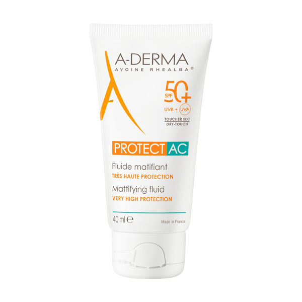 Aderma Protect AC fluide solaire matifiant peau grasse SPF 50+