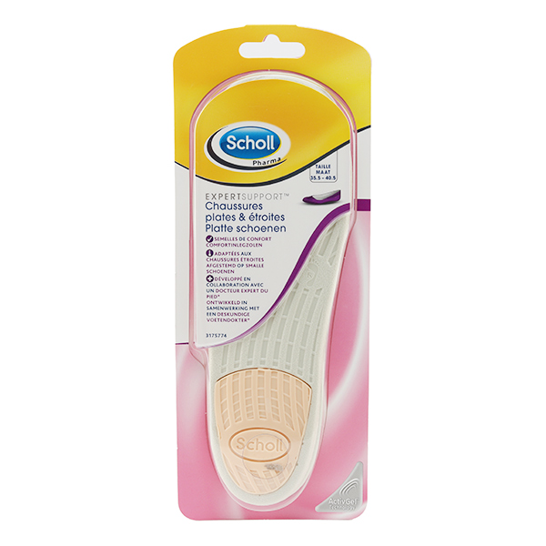 Scholl semelles Chaussures plates et étroites 1 paire