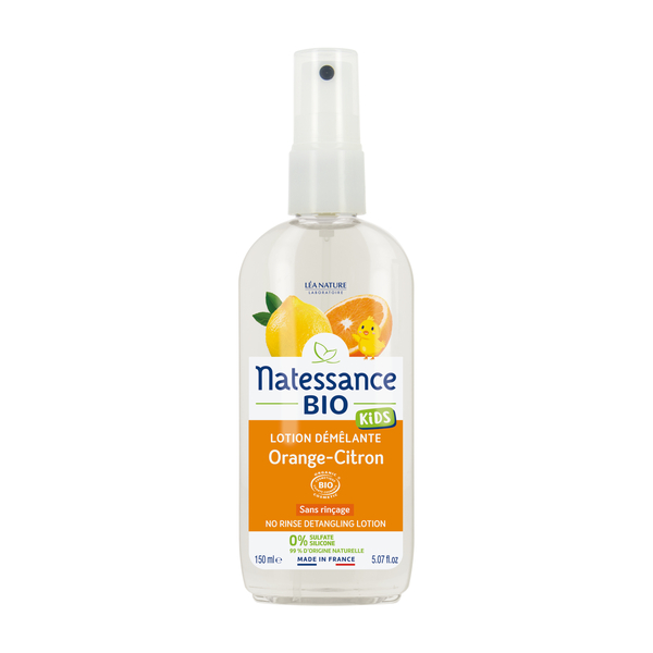 Natessance démêlant pour enfant Orange-Citron sans rinçage