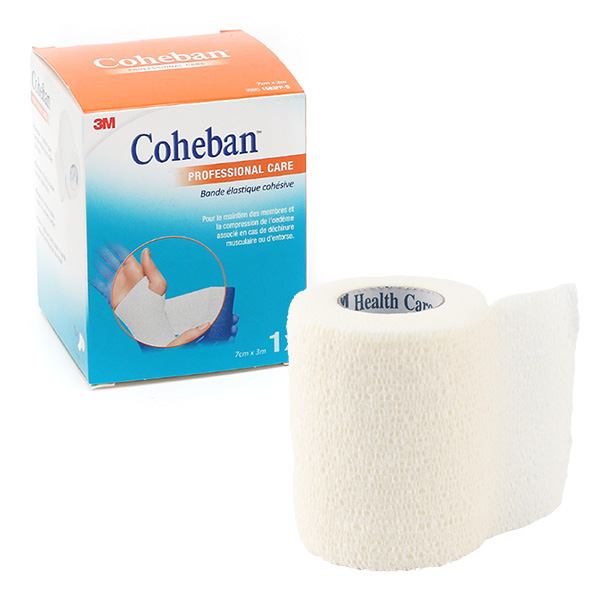 Solventum Coheban bande de contention cohésive 7 cm x 3 m