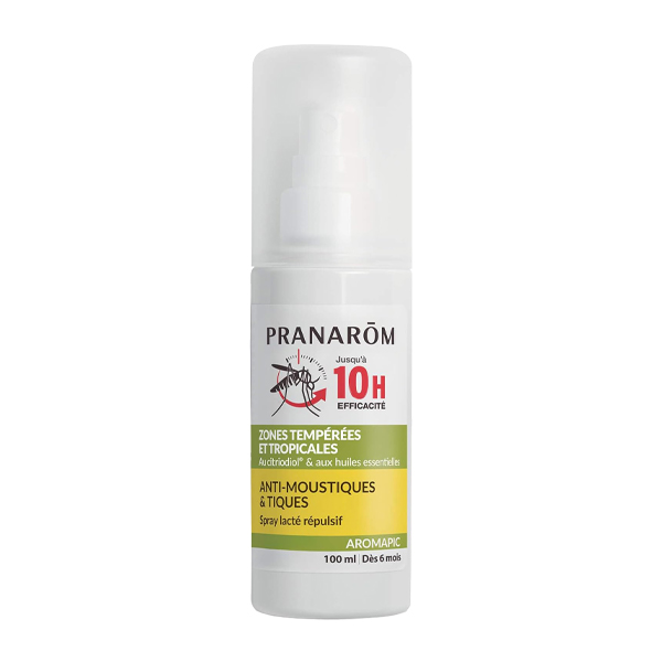 Pranarom Aromapic Spray lacté répulsif anti moustiques et tiques