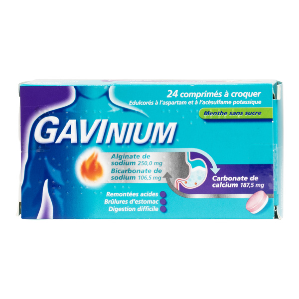 Gavinium menthe sans sucre comprimé à croquer