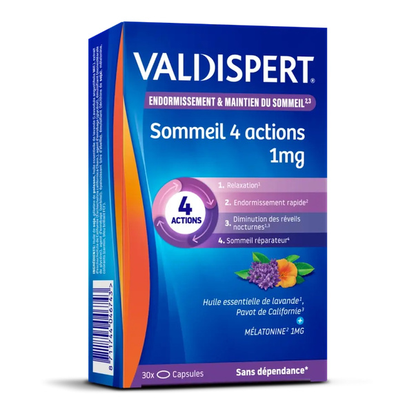 Valdispert Sommeil 4 actions 1 mg capsules