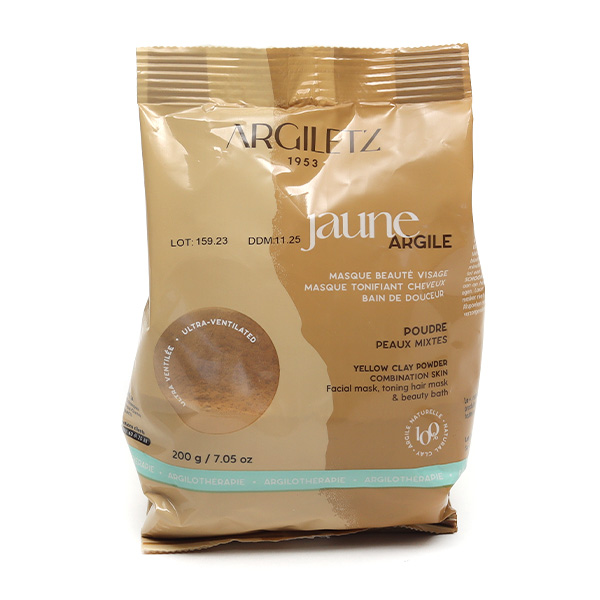 Argile jaune pour masque visage et cheveux Argiletz
