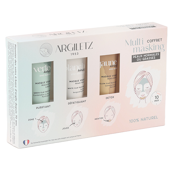 Multimasking Argiletz Trio de Masques Peaux normales ou grasses