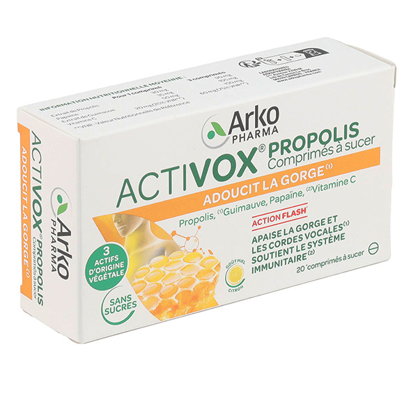 Activox Propolis comprimés miel citron sans sucre