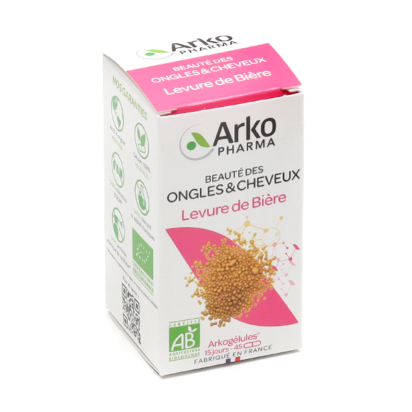 Arkogelules levure de bière complément alimentaire cheveux ongles