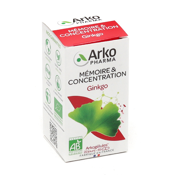 Arkogélules ginkgo complément alimentaire mémoire concentration