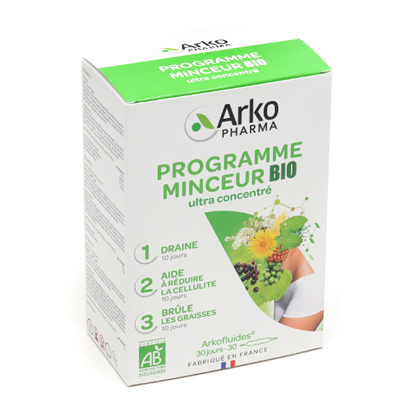 Arkofluides ampoules minceur drainant anti cellulite et brule graisse