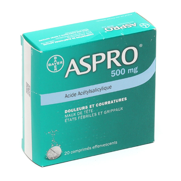 Aspro effervescent aspirine 500 mg