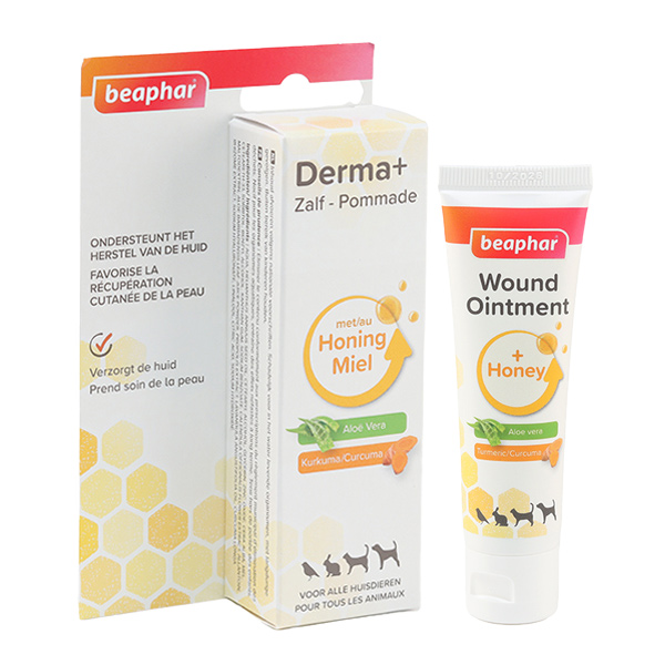 Beaphar Pommade Derma+ miel curcuma pour plaies