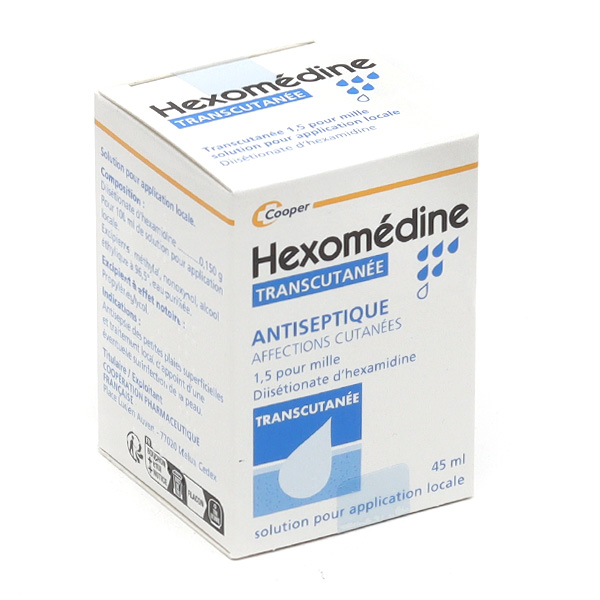 Hexomedine transcutanée antiseptique