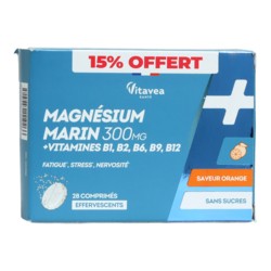 Vitavea Magnésium marin Vitamines B1 B2 B6 B9 B12 comprimés effervescents