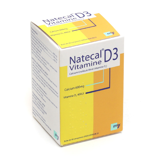 Natecal Calcium et Vitamine D3 orodispersibles