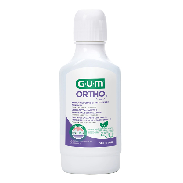 Bain de bouche anti-plaque Gum Ortho pour les prothèse dentaires