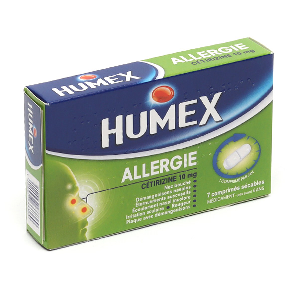 Cétirizine Allergie 10 mg Humex