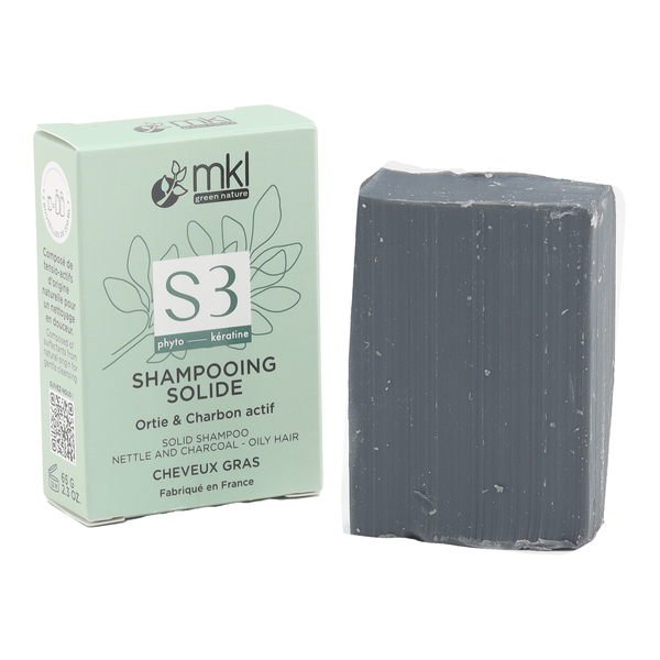 Shampooing Solide Cheveux gras MKL Ortie et Charbon actif