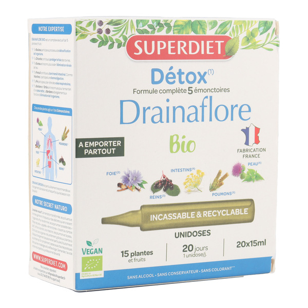 SuperDiet Drainaflore bio unidoses détox