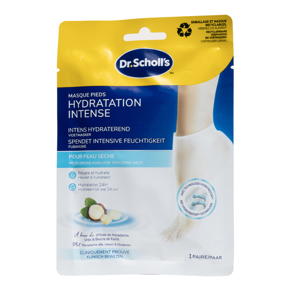 Scholl Masque pour les pieds hydratant intense