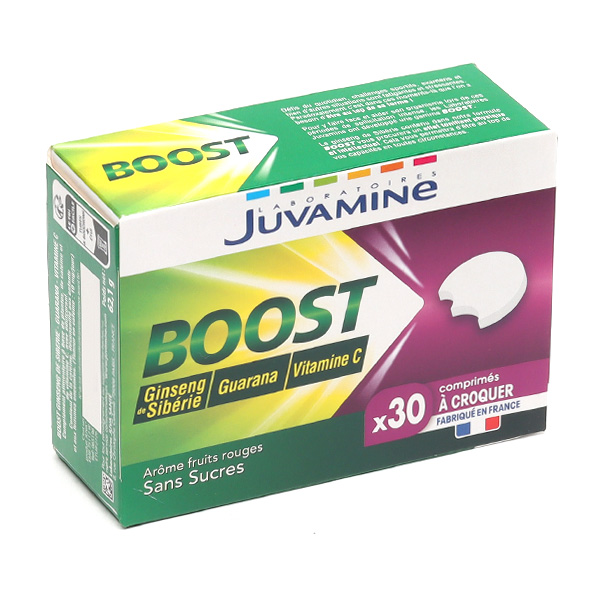 Juvamine Boost Ginseng de Sibérie guarana vit. C comprimés à croquer