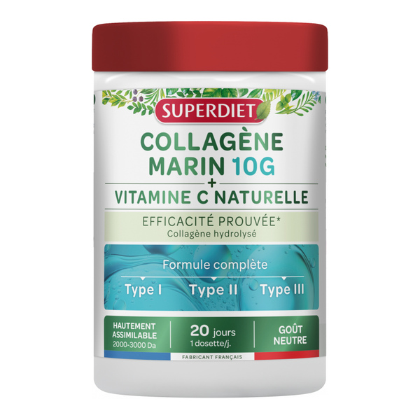 Super Diet Collagène marin 10 g + Vitamine C poudre
