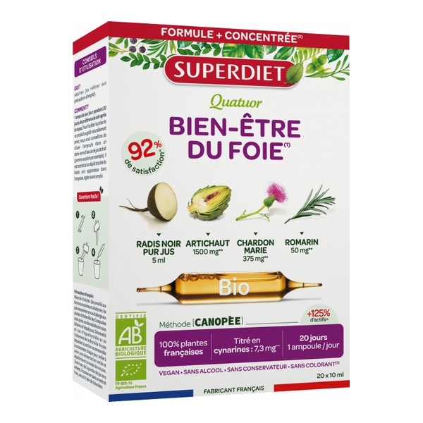 Super Diet Quatuor bien-être du foie bio ampoules