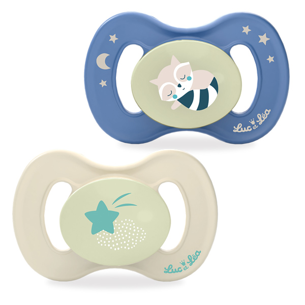Sucette bébé phosphorescente Luc et Léa Nature +18 mois anatomique en silicone