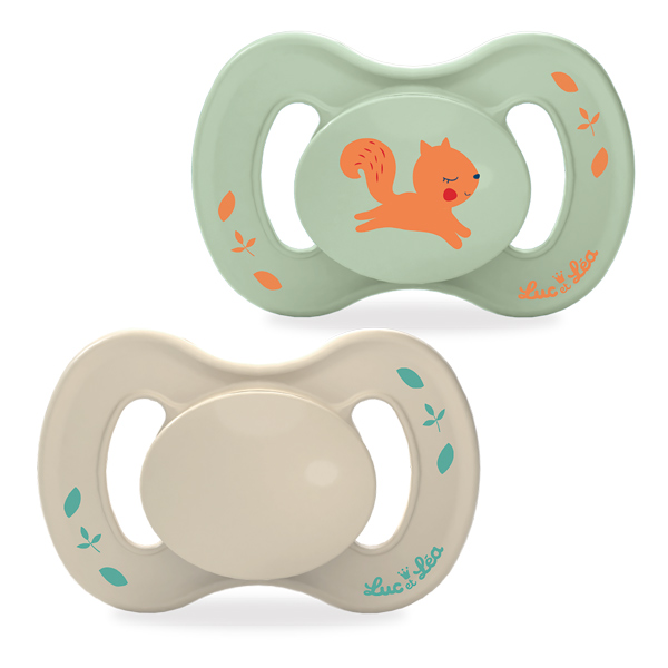Luc et Léa sucette silicone anatomique 6-18 mois extra fine nature