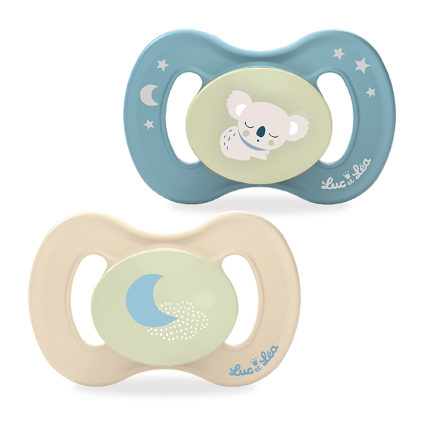 Luc et Léa Nature sucette silicone anatomique 6-18 mois phosphorescente